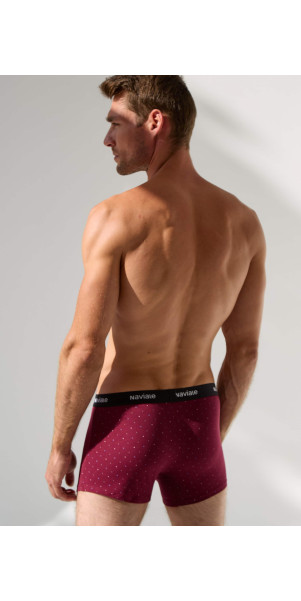 Underpants for men Naviale MU212-02 Aston burgundy with small squares-image