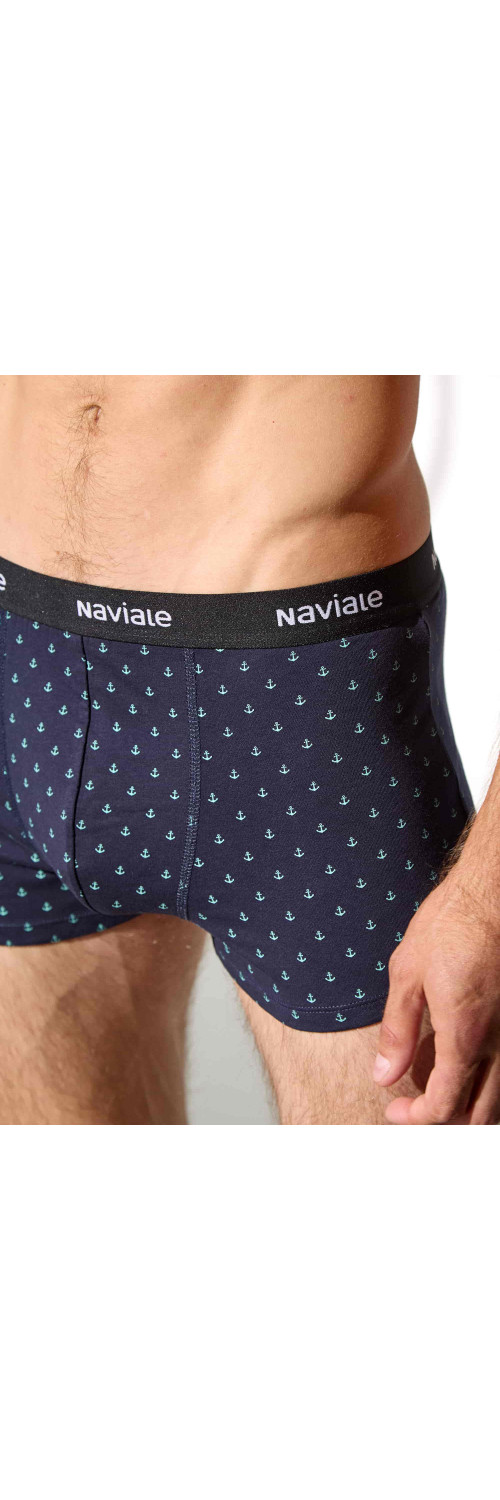 Underpants for men Naviale MU212-02 Aston dark blue with anchors  L-2