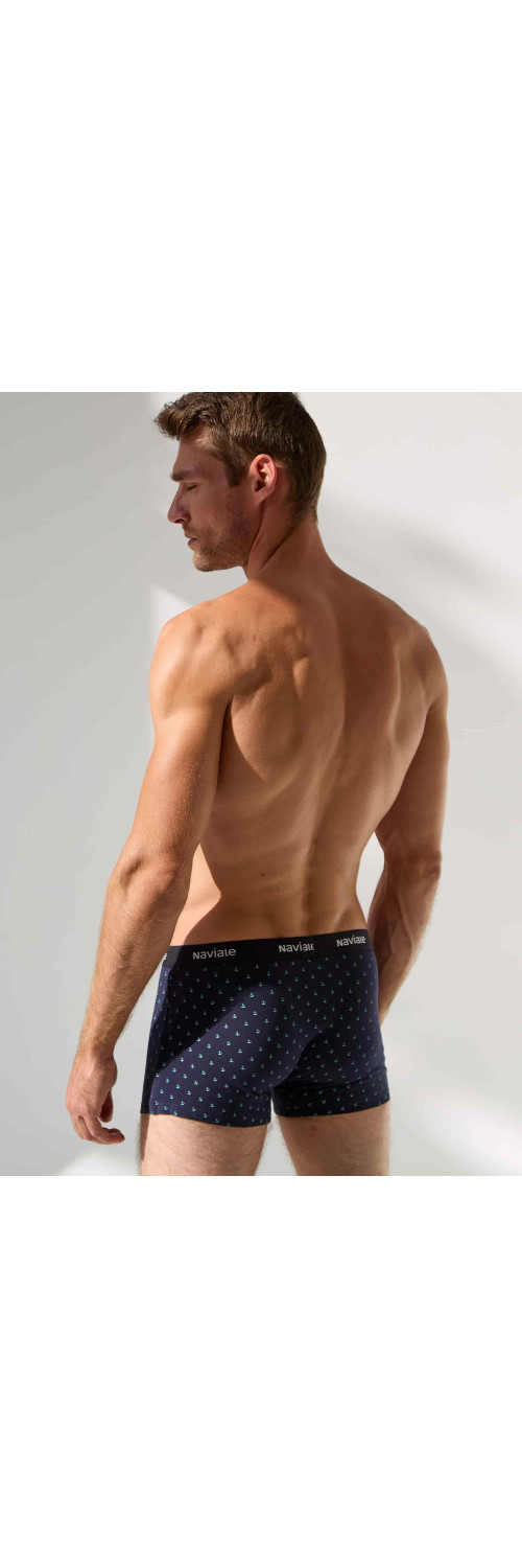 Underpants for men Naviale MU212-02 Aston dark blue with anchors  L-3