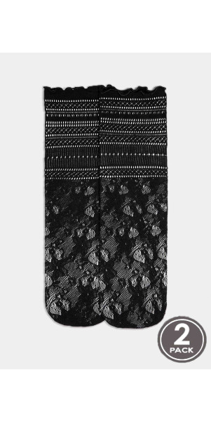 Lace socks long for women Legs G15 Socks ajour (2 пари) (2 pack) nero-image