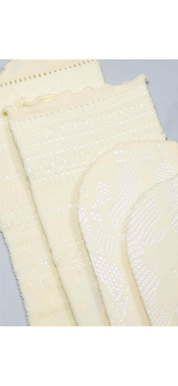 Lace socks long for women Legs G15 Socks ajour (2 pack) milk-image