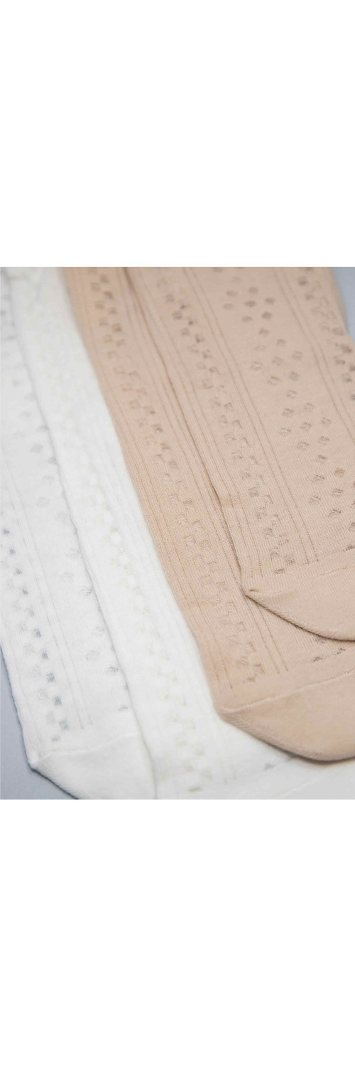 Cotton socks long for women Legs G16 Cotton rhomb (2 pack) cream/beige  36-40-1