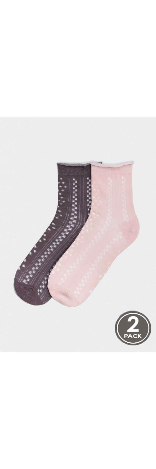 Cotton socks long for women Legs G16 Cotton rhomb (2 pack) cacao/latte  36-40-0