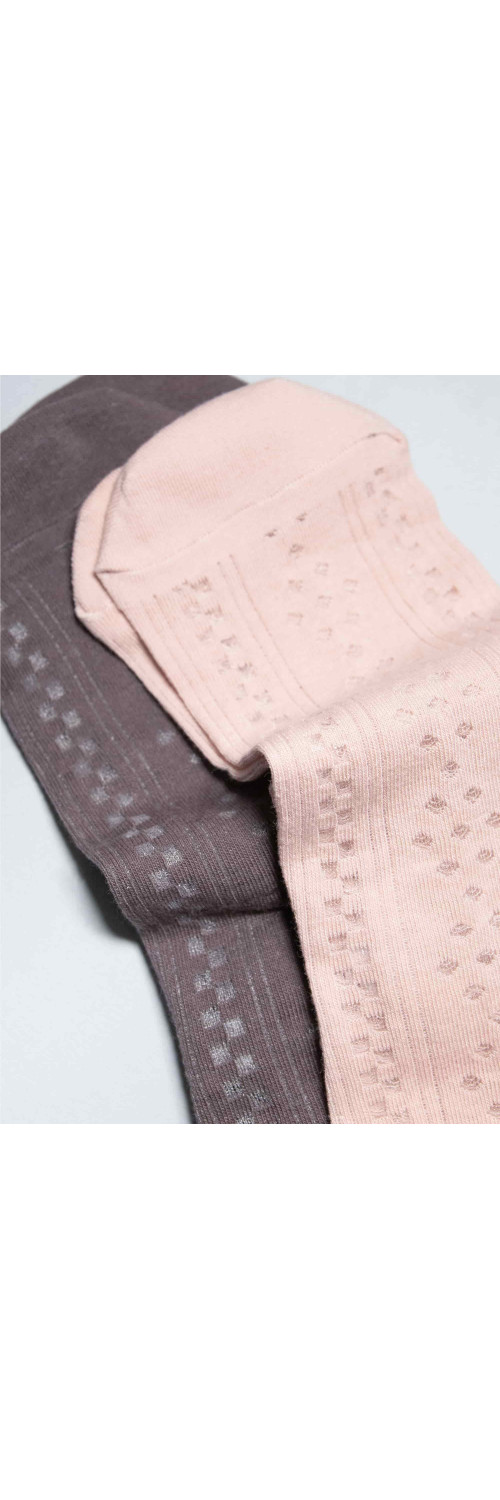 Cotton socks long for women Legs G16 Cotton rhomb (2 pack) cacao/latte  36-40-1