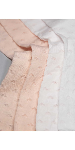 Cotton socks long for women Legs G17 Socks cotton heart (2 пари) (2 pack) white/peach-image