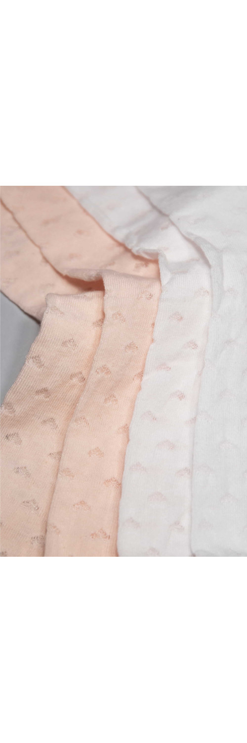 Cotton socks long for women Legs G17 Socks cotton heart (2 пари) (2 pack) white/peach  36-40-1