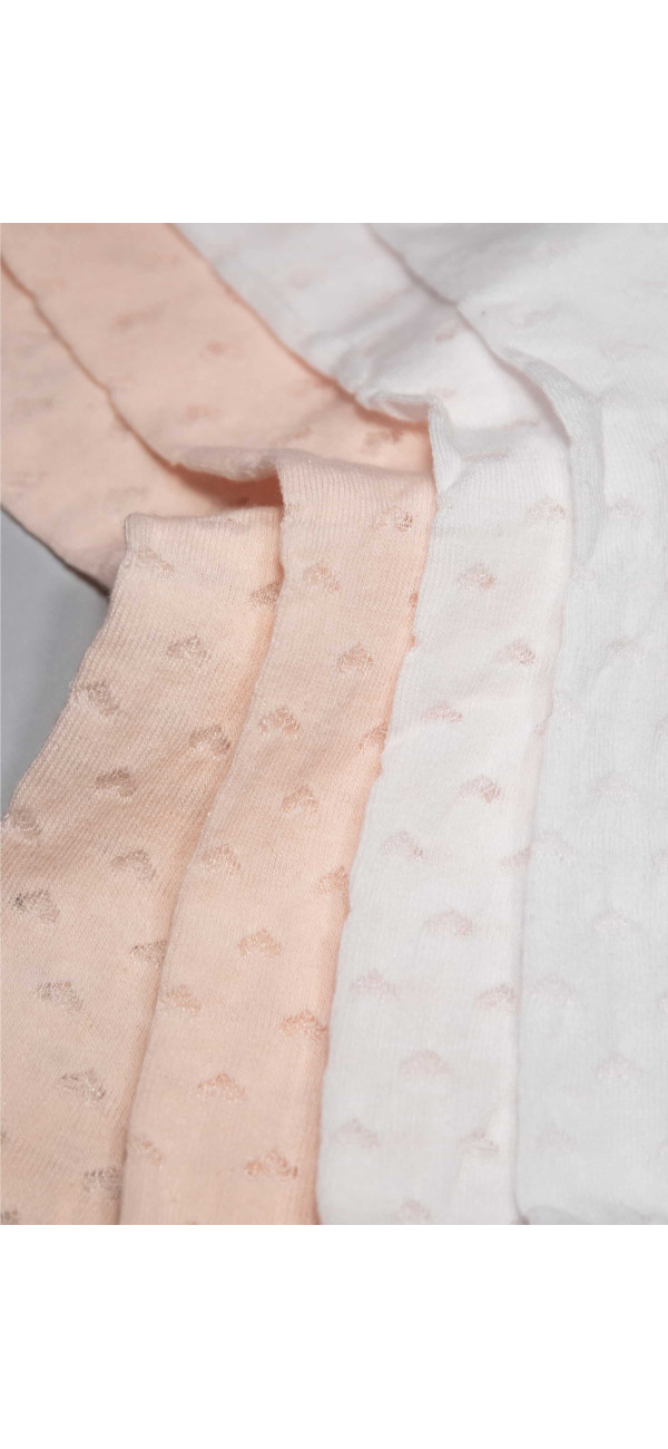 Cotton socks long for women Legs G17 Socks cotton heart (2 пари) (2 pack) white/peach-image