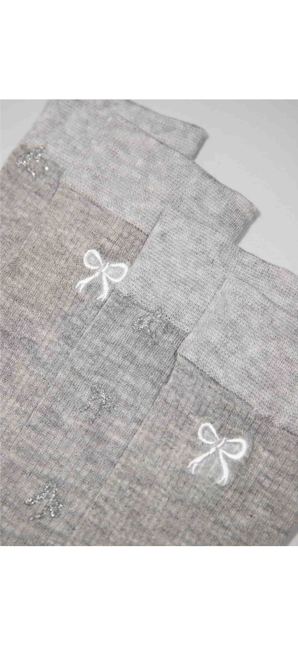 Bamboo socks long for women Legs G18 Bamboo bow grey-image