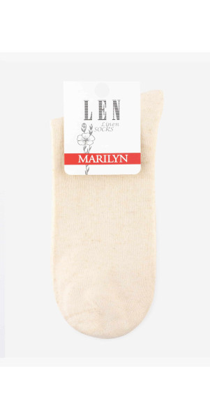 Шкарпетки довгі для жінок Marilyn Socks damskie len натуральний-image