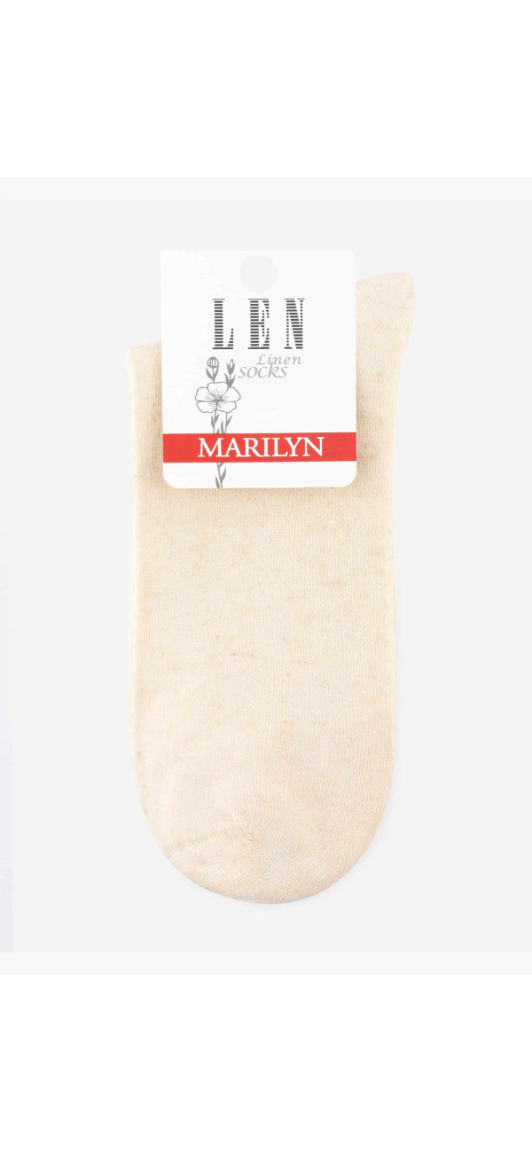 Socks long for women Marilyn Socks damskie len naturale -image