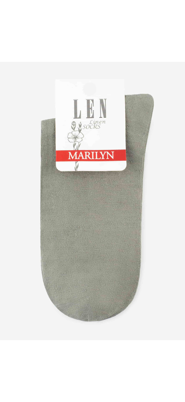 Socks long for women Marilyn Socks damskie len olive-image