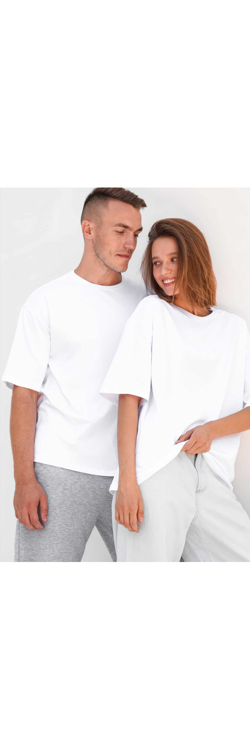 T-shirt oversize unisex Naviale UH320-01 Oversize unisex delta white  S-0