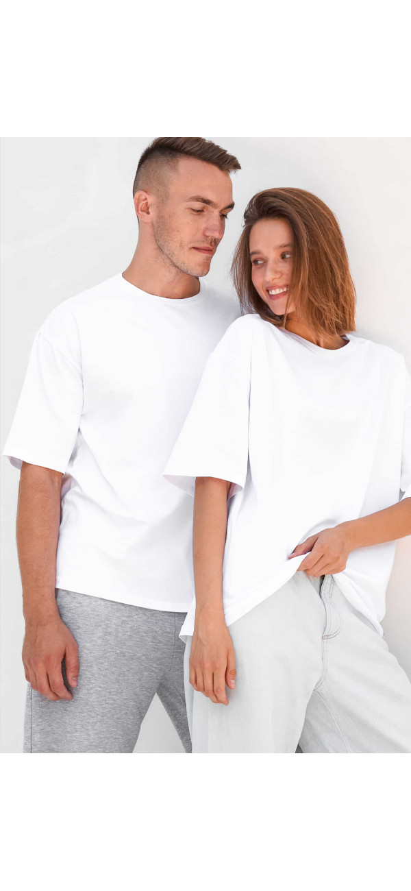 Футболка оверсайз унісекс Naviale UH320-01 Oversize unisex delta білий-image