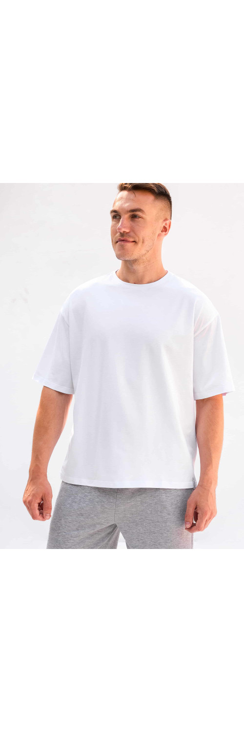 T-shirt oversize unisex Naviale UH320-01 Oversize unisex delta white  S-2