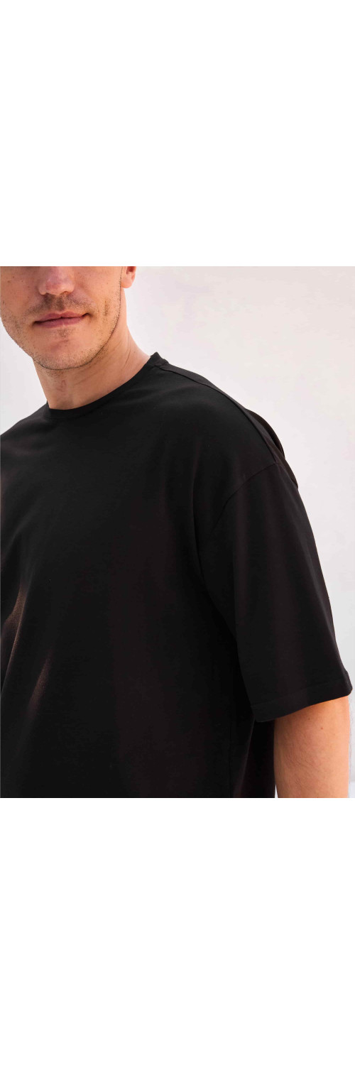 T-shirt oversize unisex Naviale UH320-01 Oversize unisex delta black  S-2