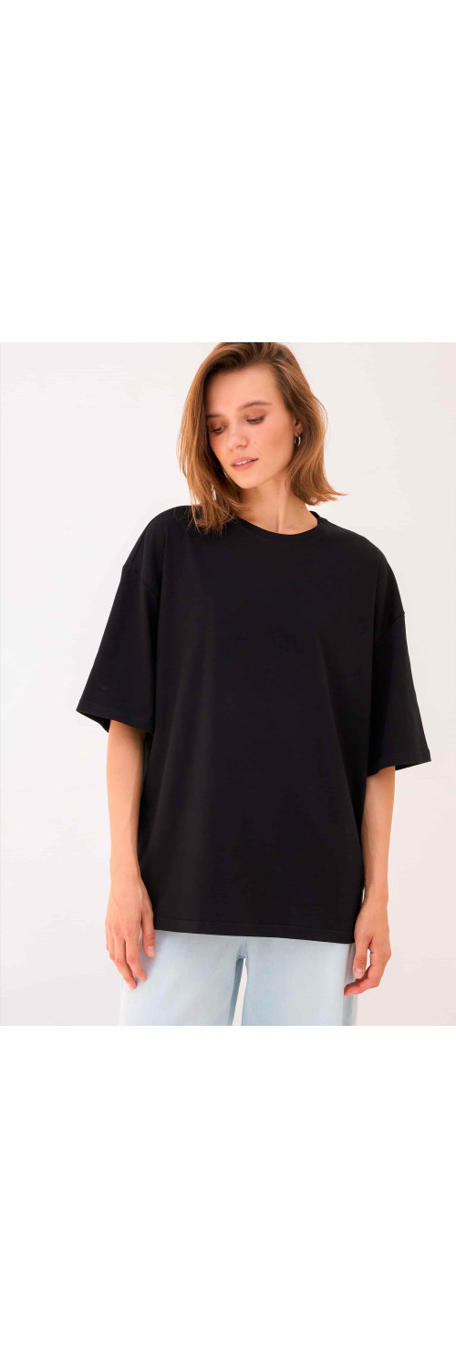 T-shirt oversize unisex Naviale UH320-01 Oversize unisex delta black  S-3