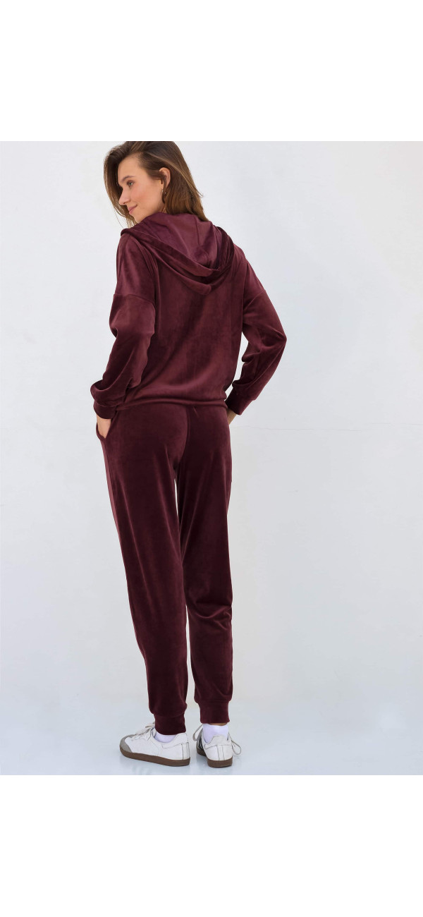 Pants for women Naviale LH421-06 Brugge velour burgundy-image