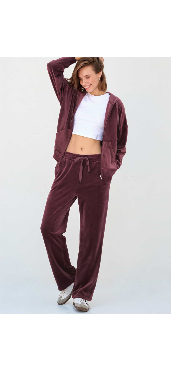 Pants for women Naviale LH420-06 Brugge velour burgundy-image