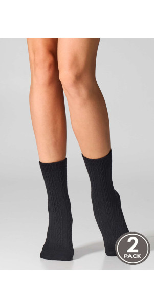 Cotton socks long for women Legs WC28 Velvet touch (2 pack) nero-image