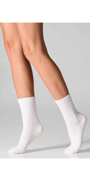 Cotton socks long for women Legs WC28 Velvet touch (2 pack) white-image