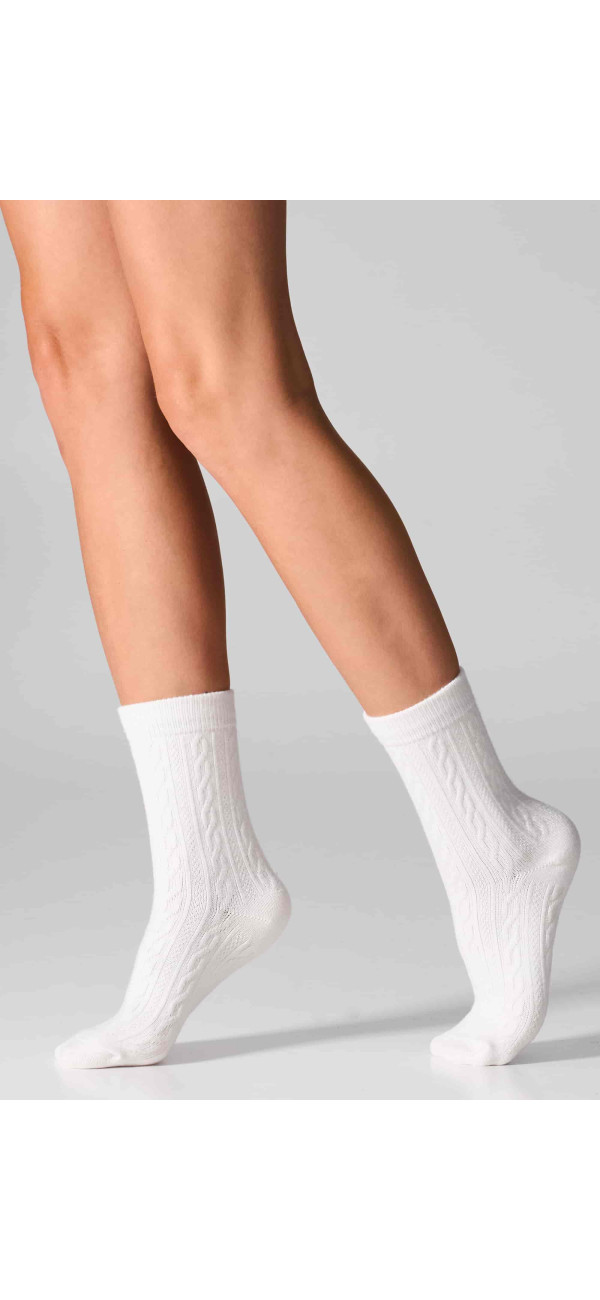 Шкарпетки жіночі бавовняні довгі для жінок Legs WC28 Velvet touch (2 пари) білий-image