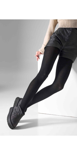 Patterned tights for women Legs L2010 Wool merino nero-image
