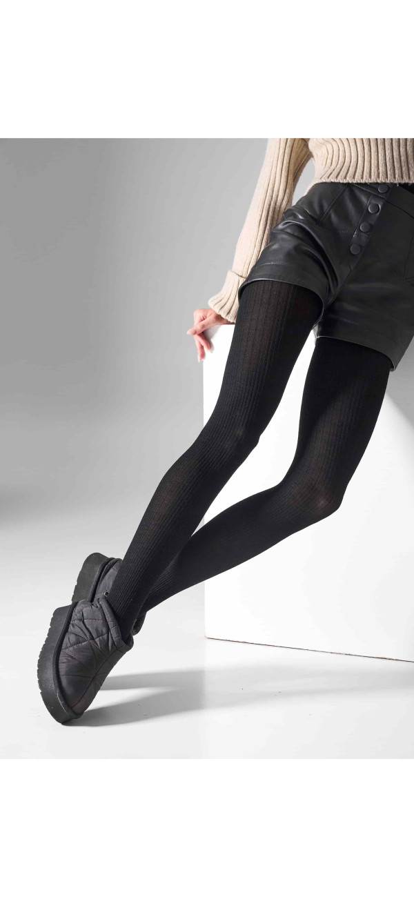 Patterned tights for women Legs L2010 Wool merino nero-image