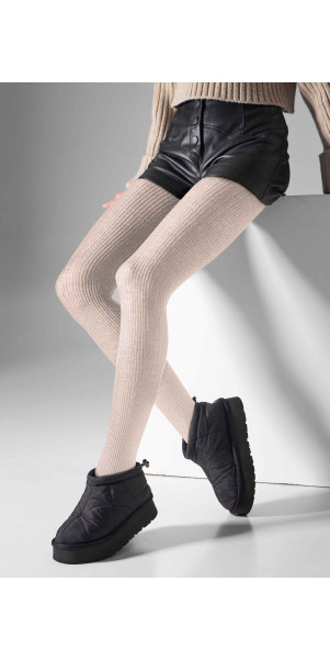 Patterned tights for women Legs L2010 Wool merino beige melange-image
