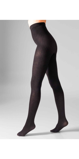 Patterned tights for women Legs L2010 Wool merino brown melange-image