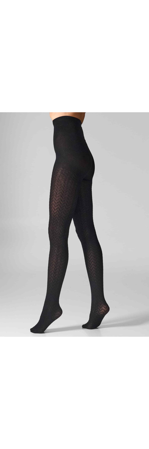 Patterned tights for women Legs L2011 Cashmere viscosa nero  1/2-3