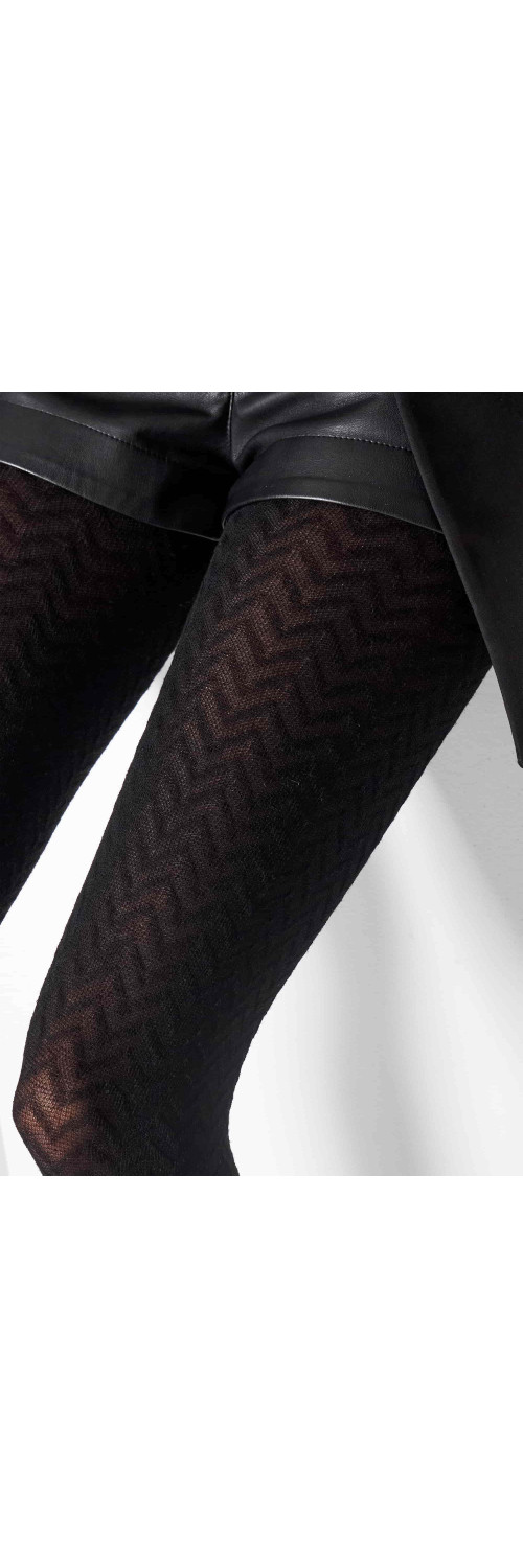 Patterned tights for women Legs L2011 Cashmere viscosa nero  1/2-2