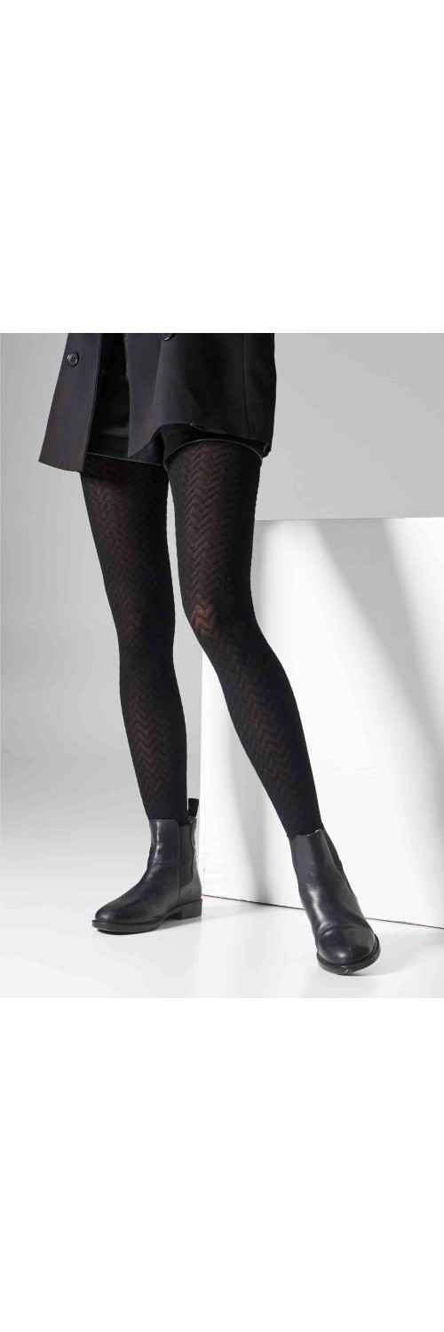 Patterned tights for women Legs L2011 Cashmere viscosa nero  1/2-1