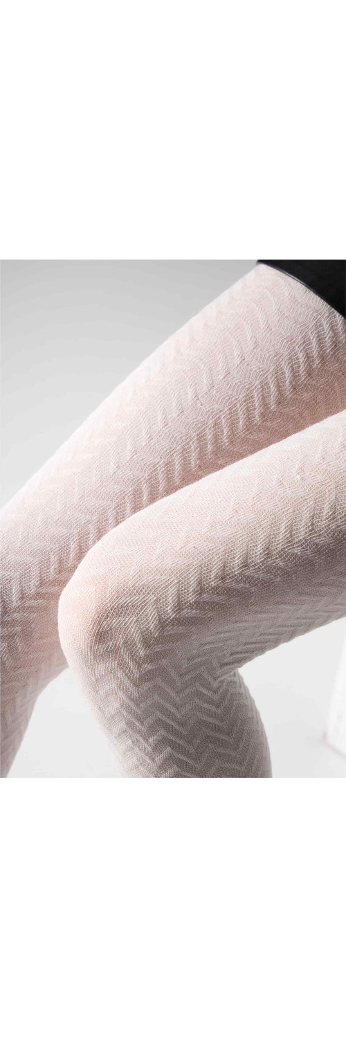 Patterned tights for women Legs L2011 Cashmere viscosa panna  1/2-2
