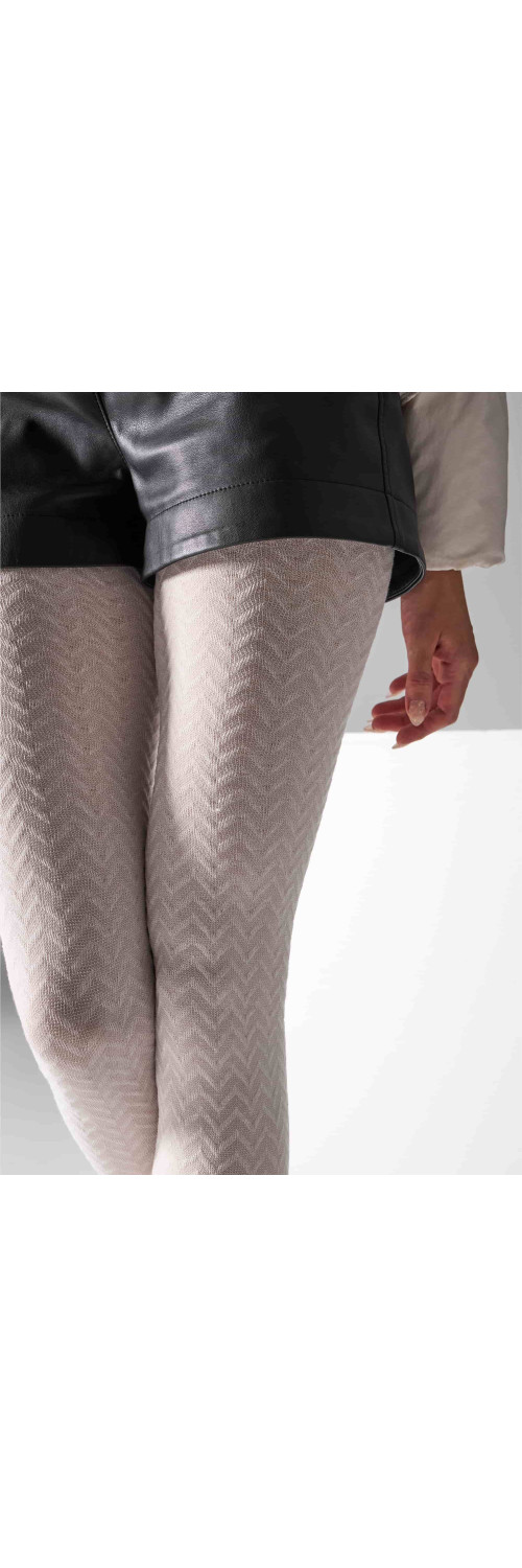 Patterned tights for women Legs L2011 Cashmere viscosa panna  1/2-1