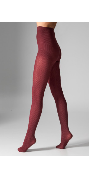 Patterned tights for women Legs L2011 Cashmere viscosa burgund-image