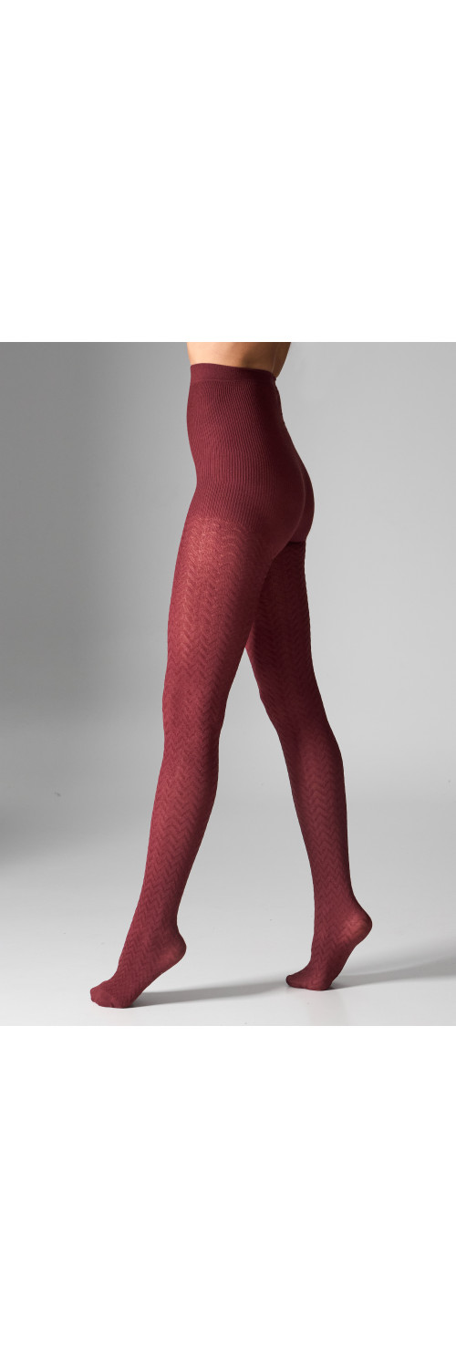Patterned tights for women Legs L2011 Cashmere viscosa burgund  1/2-1