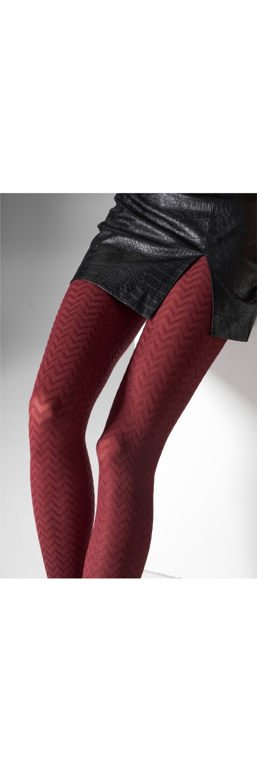 Patterned tights for women Legs L2011 Cashmere viscosa burgund  1/2-2