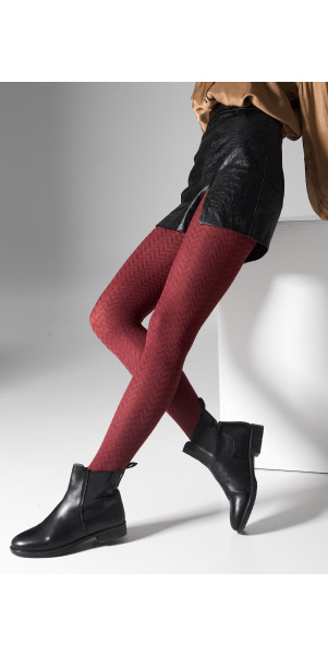 Patterned tights for women Legs L2011 Cashmere viscosa burgund-image