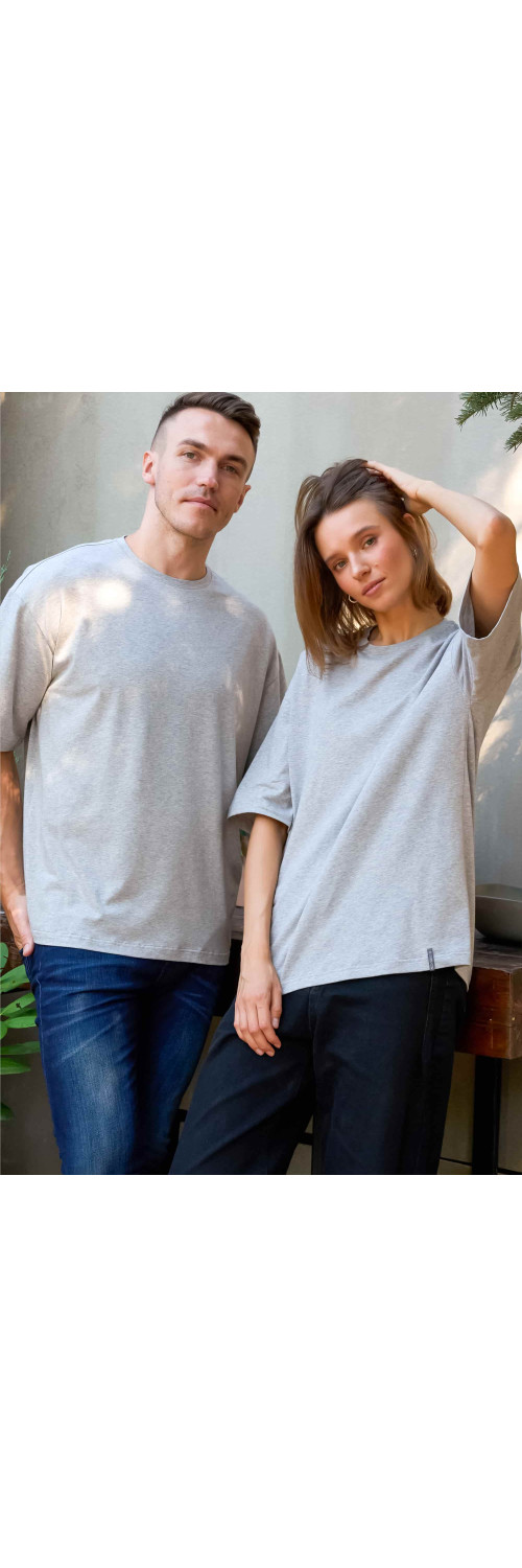 T-shirt unisex Naviale UH320-06 Oversize unisex delta melange  S-0