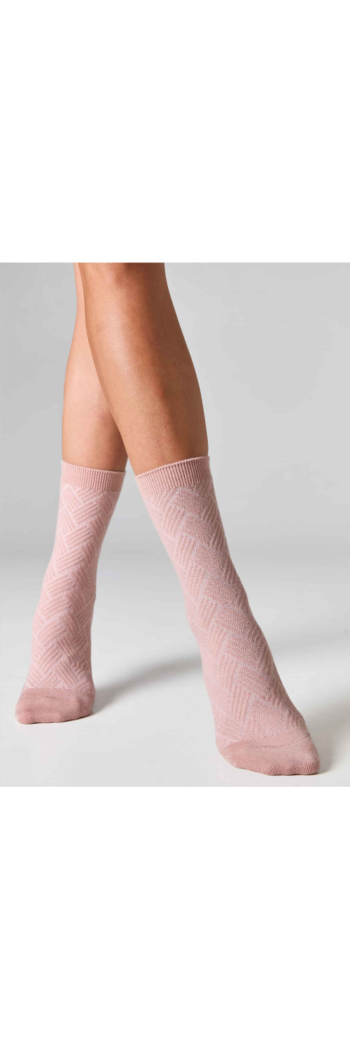Women's wool socks long for women Legs W36 Wool herrigbone (2пари) bordo/rose  36-41-3
