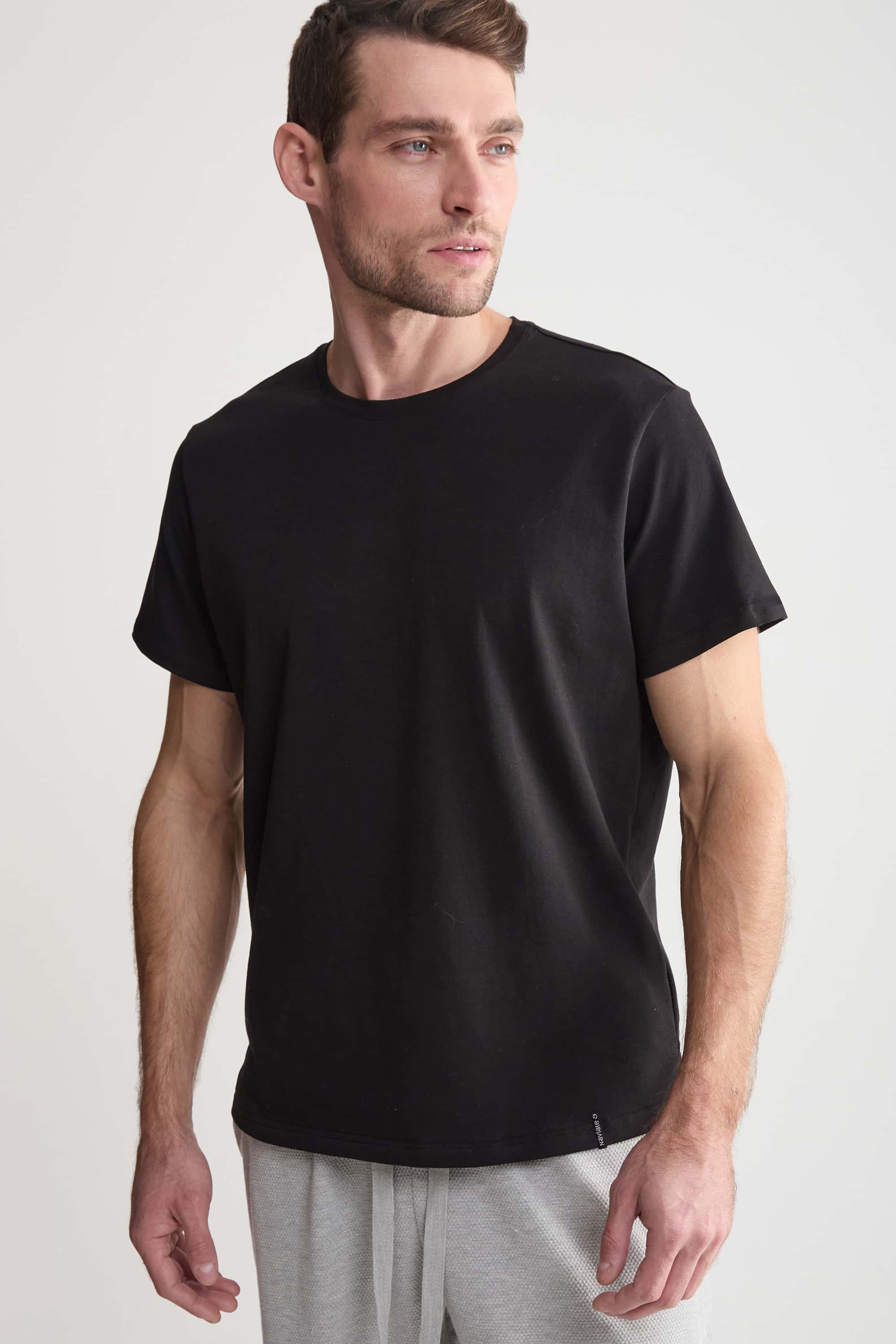 T-shirt for men Naviale MH320-01 Regular man charlie black-image
