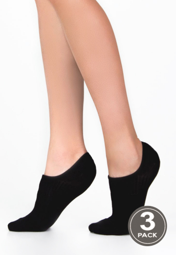 Шкарпетки бавовняні екстра короткі для жінок Legs 7 Socks extra low (3 пари) чорний-image