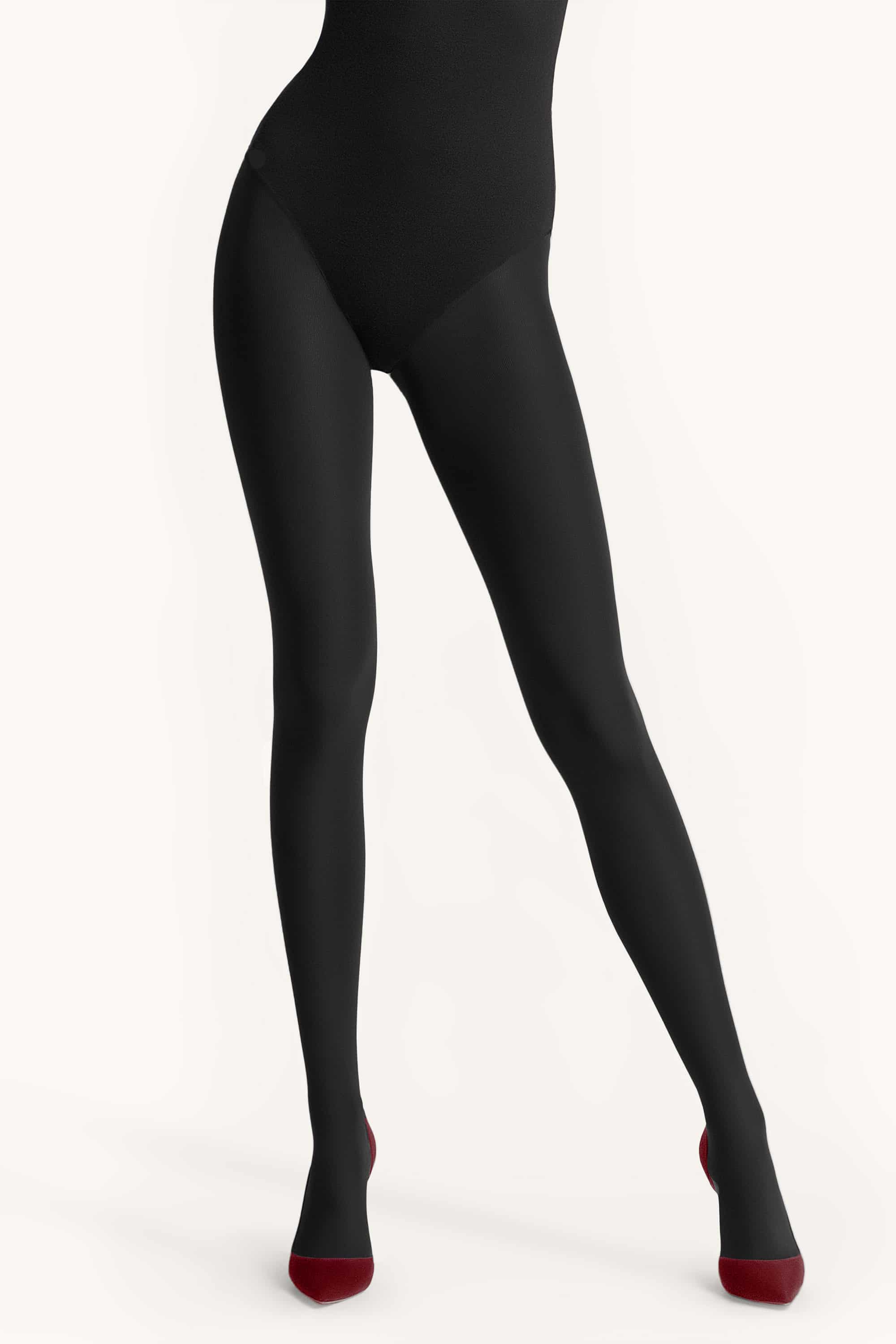 Microfiber tights standard fit,without shorts for women Legs 662 Fleece 250 250 den nero-image