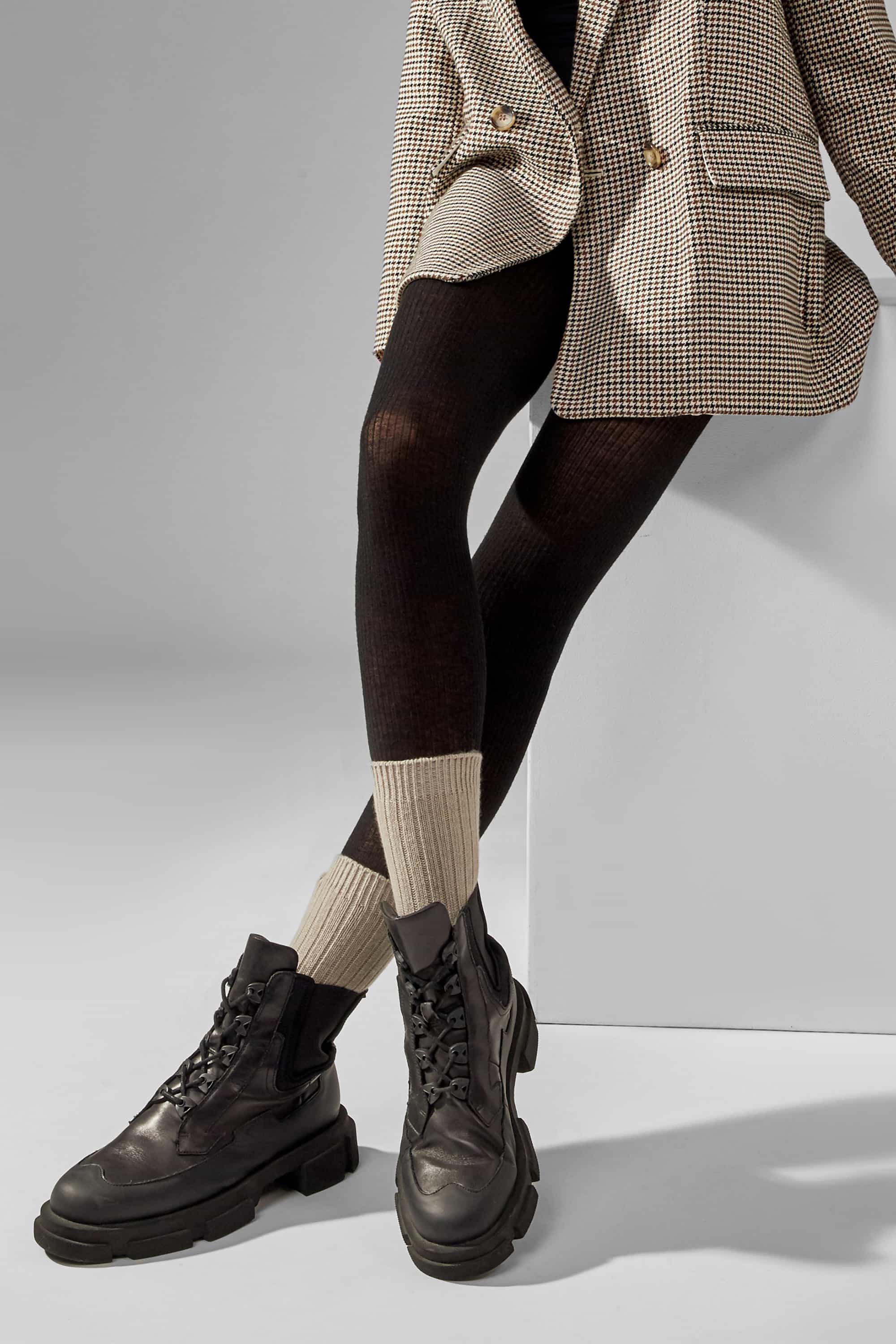 Patterned tights for women Legs L1700 Cashmere costina nero-image