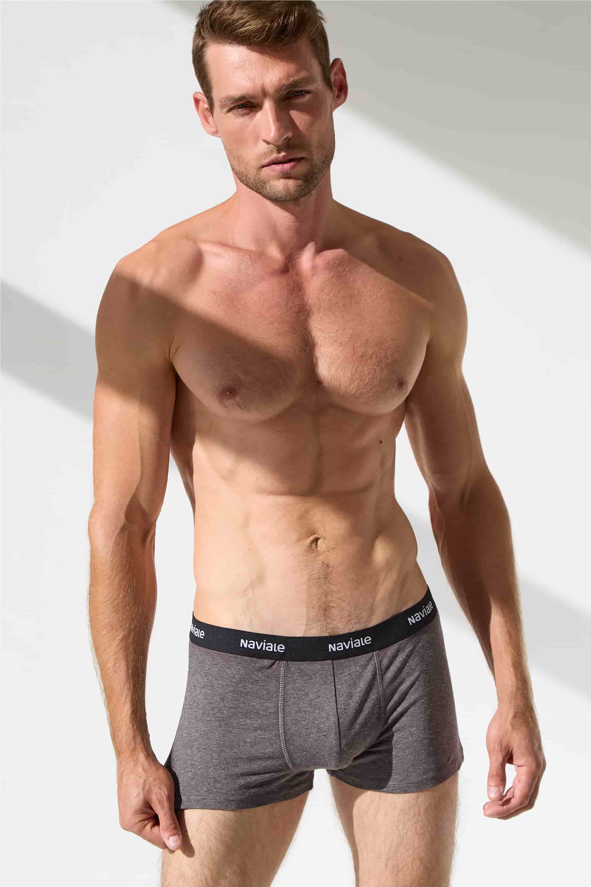 Underpants for men Naviale MU212-01 (2 pack) black/dark grey melange-image