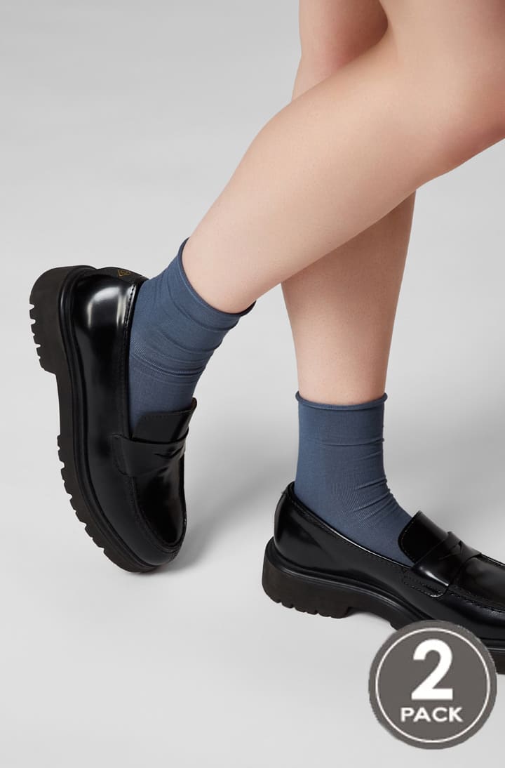 Шкарпетки з бамбука довгі для жінок Legs G05 Socks bamboo (2 пари) теракот/синій-image