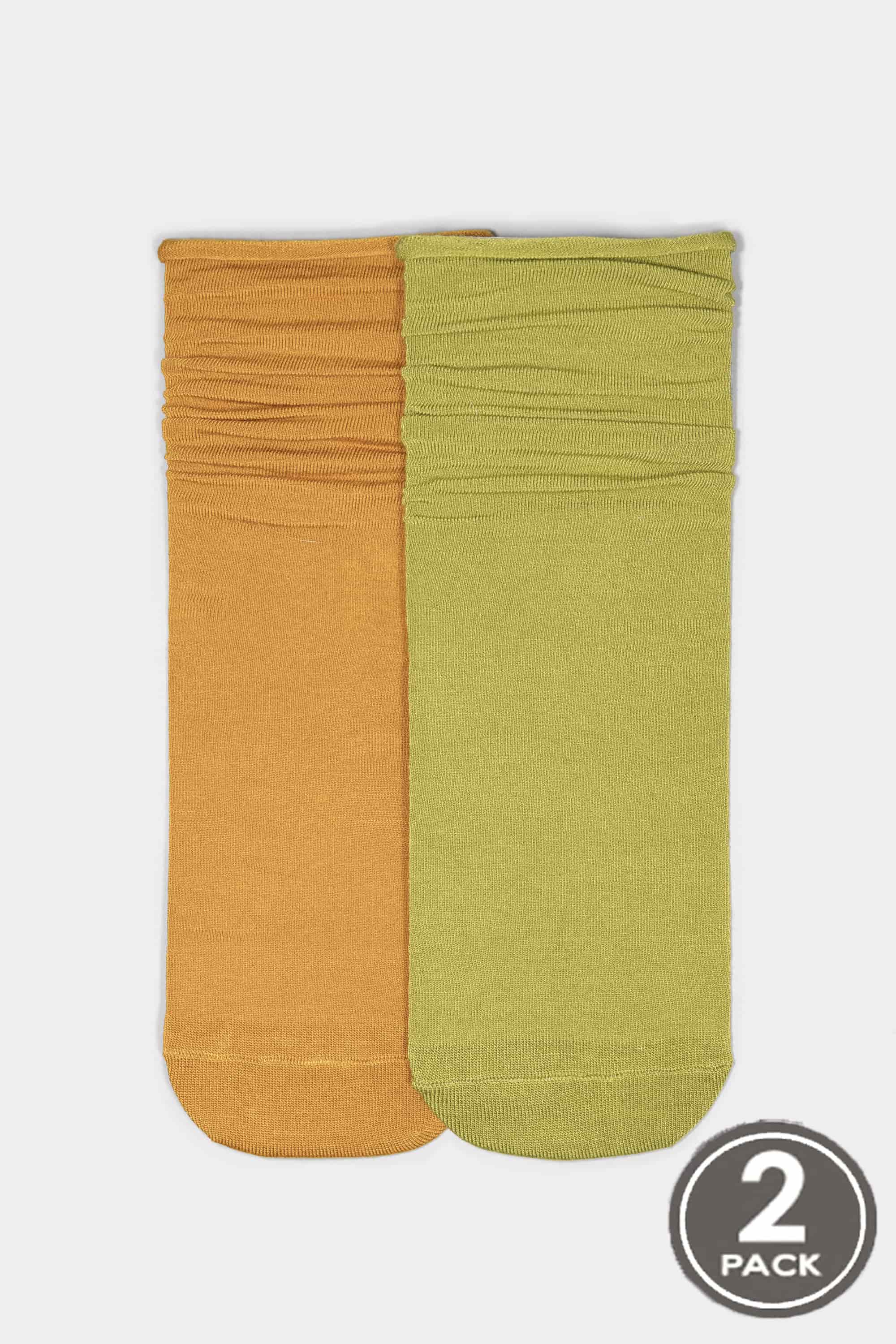 Шкарпетки з бамбука довгі для жінок Legs G05 Socks bamboo (2 пари) зелений/охра-image