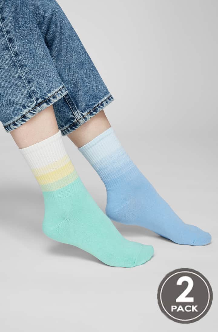Шкарпетки бавовняні довгі для жінок Legs G06 Socks cotton ambre (2 пари) зелений/синій-image