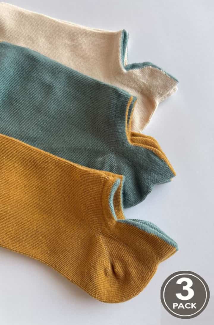 Cotton socks unisex Legs U05 Socks cotton low (3 pack) olive/beige/mustard-image
