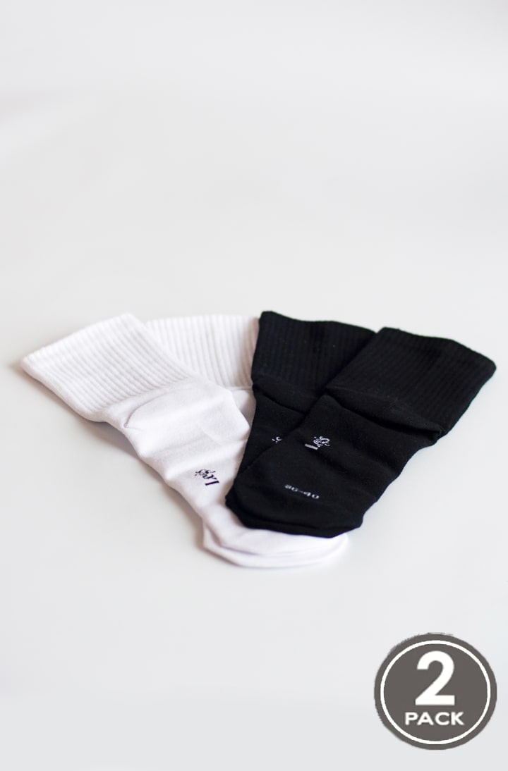 Cotton socks unisex Legs U06 Socks cotton (2 pack) white/black-image